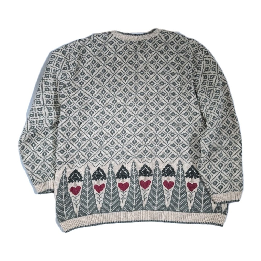 WOOLRICH Folk Art Country Tree Button Embroidered Cardigan Sweater Large - Picture 6 of 6